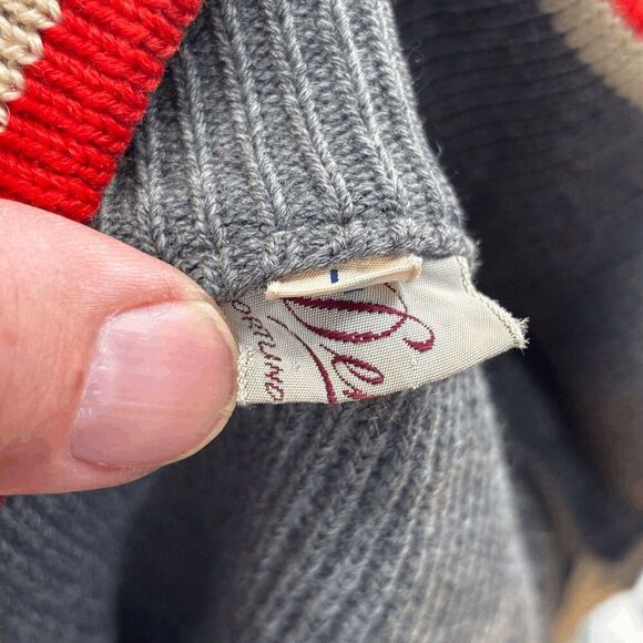 Vintage Distressed Dehen Full Zip Cardigan Wool Sweater Mens Large 60s USA - Picture 11 of 11